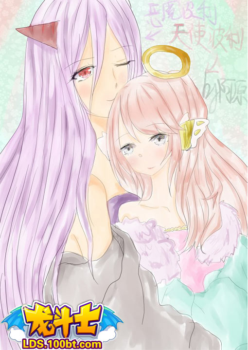 龙斗士天使<em>波利</em>恶魔<em>波利女性</em>拟人组 阿原板绘