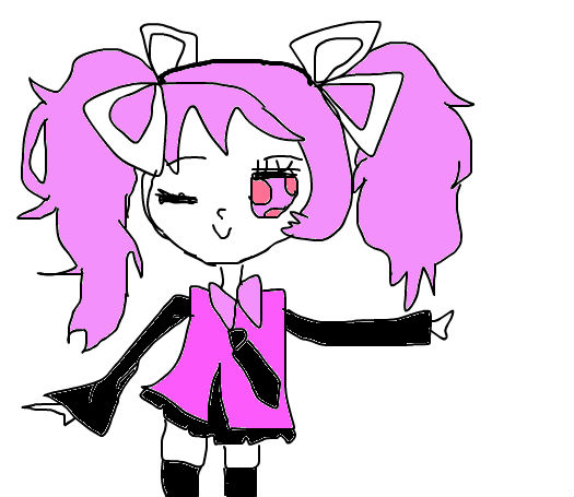 <em>粉兔兔</em>:简单粉初音_百田涂鸦板_百田网