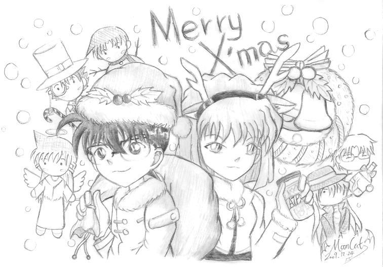 发几张手绘柯南