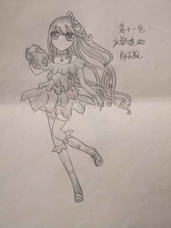 【天孤】原创手绘<em>十二星座妹子</em>。_百田圈圈_
