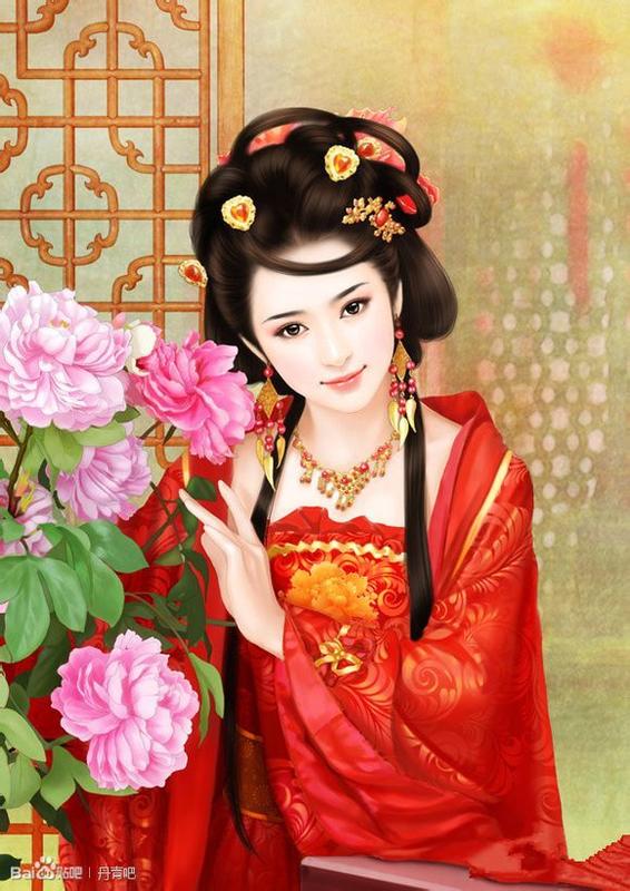 【冷月】古代女子丹青图图片