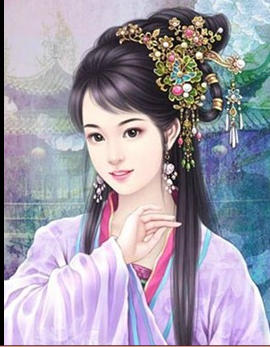 【冷月】古代女子丹青图图片